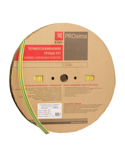 Термоусаживаемая трубка ТУТ нг 16/8 жел-зел рулон EKF PROxima (tut-16-yg) в Пятигорске Аксессуары для кабель-канала Pintop.ru