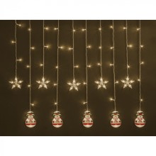 Гирлянда Navigator 95 025 NGF-D037-02 (бахрома звезды и снеговики CW 3*0.6м IP20