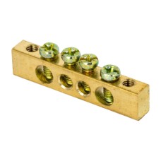 Шина PEN "ноль-земля" (8х12мм) 4 отверстия латунь крепеж по краям EKF PROxima (sn0-125-4-k)