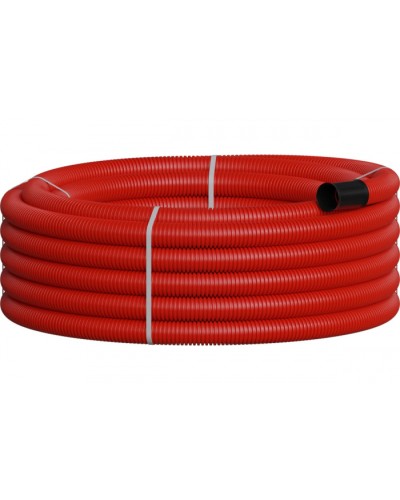 NR040 Двустенная труб.а ПНД гибкая, тип 450, SN29, с зондом, D40мм (20м) цвет красный Экопласт 801040-20 в Пятигорске Гладкая труба Pintop.ru