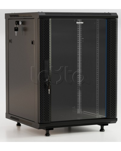 Шкаф настенный Hyperline TWB-FC-1566-GP-RAL9004 в Пятигорске Шкафы, щиты, боксы, компоненты СКС Pintop.ru
