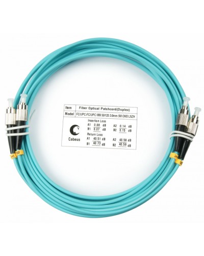 Шнур оптический duplex FC-FC 50/125 mm OM3 7м LSZH Cabeus FOP-50-FC-FC-7m в Пятигорске Патч-корды и пигтейлы Pintop.ru