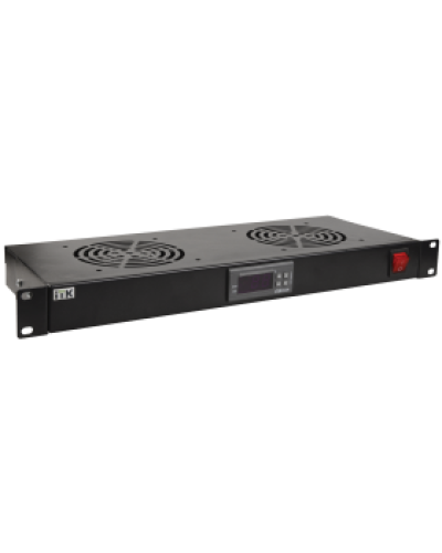 ITK Модуль вентил. 1U с цифр. термостатом 2 вент. черный (FM05-1U2TS-R) в Пятигорске Вентиляторные модули Pintop.ru