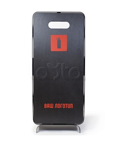 Подставка интерьерная ПРЕСТИЖ черная для огнетушителей высотой до 600 мм с логотипом заказчика ПОЖТЕХНИКА в Пятигорске Аксессуары для огнетушителей Pintop.ru