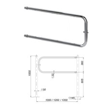 Створка ограждения поворотная 1300 мм Oxgard ВЗР 1996.09.03-02