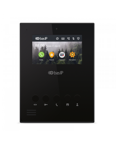 Видеодомофон BAS-IP AU-04LAF BLACK в Пятигорске Абонентские IP устройства Pintop.ru