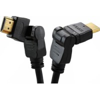 Шнур HDMI - HDMI gold 2 м с фильтрами угловой 360° (10шт/уп) REXANT 17-6204-3