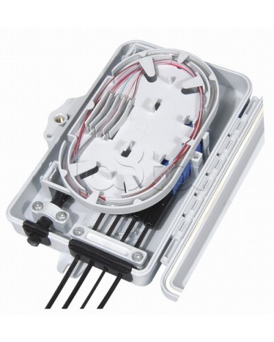 Бокс оптический настенный, 4 порта (SC, duplex LC), без пигтейлов и проходных адаптеров Hyperline FO-WBI-4A-GY в Пятигорске Кросс оптический Pintop.ru