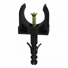 Крепеж-клипса с дюбелем и саморезом черная д20 (100шт/1200шт уп/кор) Промрукав (PR13.0220)