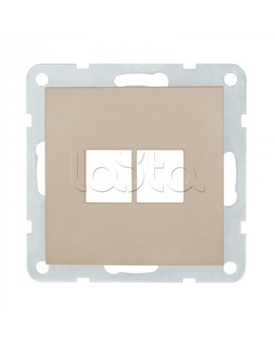 Накладка с суппортом розетки комп. и телеф. на 2 входа (шампань) БЕЗ механизма LK80 Экопласт (846206-0) в Пятигорске Розетки компьютерные и телефонные Pintop.ru