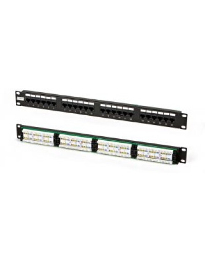 Патч-панель высокой плотности 19, 0.5U, 24 порта RJ-45, категория 5e, Dual IDC Hyperline PPHD-19-24-8P8C-C5e-110D в Пятигорске Патч панель Pintop.ru