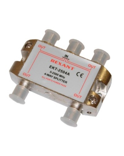 Делитель телевизионный ТВх4 под F разъём 5-2500 МГц СПУТНИК (10шт/уп) REXANT 05-6203 в Пятигорске Системы видеонаблюдения Pintop.ru