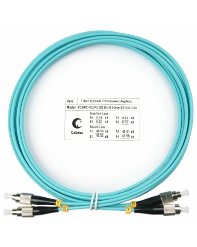 Шнур оптический duplex FC-FC 50/125 mm OM3 3м LSZH Cabeus FOP-50-FC-FC-3m в Пятигорске Патч-корды и пигтейлы Pintop.ru