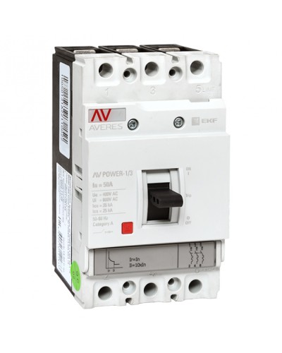 Автоматический выключатель AV POWER-1/3 50А 35kA TR EKF (mccb-13-50-TR-av) в Пятигорске Электротехническое оборудование Pintop.ru