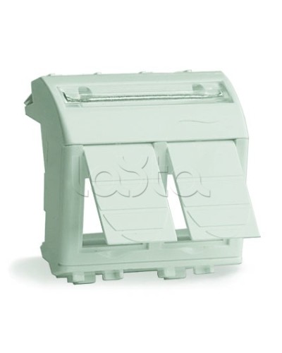 Адаптер для 2-х информационных разъемов Systimax, белый, 2мод DKC 76617B в Пятигорске Аксессуары для стоек и шкафов Pintop.ru