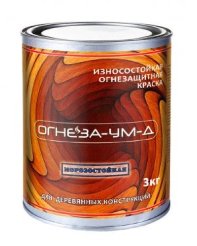 Краска огнезащитная вспучивающаясядля древесины Огнеза марки «ОГНЕЗА-УМ-Д» атмосферостойкая, ведро 3 кг., цвет серый в Пятигорске Огнезащитные краски Pintop.ru