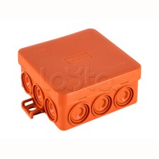 JBL085 Коробка огн. E110, о/п 85х85х38мм, без галогена, 12 вых., IP55, 3P, (0,15-6,0 мм2), цвет оранж. Экопласт (43775HF)