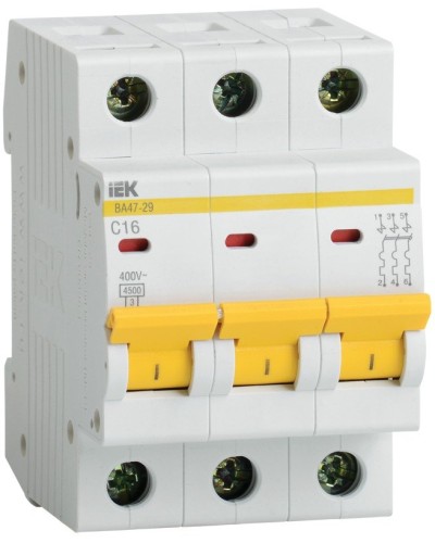 Авт. выкл. ВА47-29 3Р 25А 4,5кА х-ка С GENERICA IEK (MVA25-3-025-C) в Пятигорске Электротехническое оборудование Pintop.ru