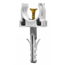 Крепеж-клипса с дюбелем и саморезом серая д16 (100шт/1500шт уп/кор) Промрукав (PR13.0215)