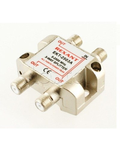 Делитель телевизионный ТВх3 под F разъём 5-2500 МГц СПУТНИК (10шт/уп) REXANT 05-6202 в Пятигорске Системы видеонаблюдения Pintop.ru