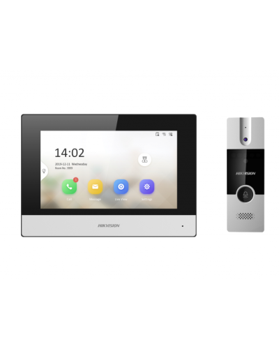 Комплект с видеодомофоном и вызывной панелью Hikvision DS-KIS302-P в Пятигорске Комплекты домофонов Pintop.ru