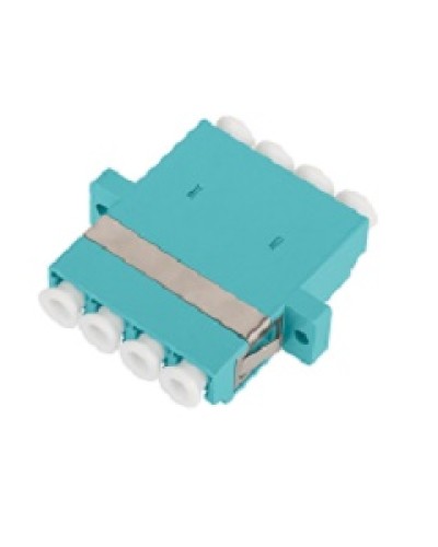 Адаптер NIKOMAX волоконно-оптический, соединительный, многомодовый, стандарта OM3, LC/UPC-LC/UPC, квадро, пластиковый, без шторки, с фланцами, аква, уп-ка 2шт. в Пятигорске Проходные адаптеры и розетки оптические Pintop.ru