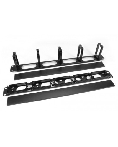 Кабельный организатор с пластиковыми кольцами с крышкой, 19, 1U Hyperline CM-1U-5R-PL-COV в Пятигорске Аксессуары для стоек и шкафов Pintop.ru