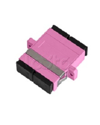 Адаптер NIKOMAX волоконно-оптический, соединительный, многомодовый, стандарта OM4, SC/UPC-SC/UPC, двойной, пластиковый, без шторки, с фланцами, маджента, уп-ка 2шт. NIKOMAX (NMF-OA2M4-FN-SCU-SCU-MG-2) в Пятигорске Проходные адаптеры и розетки оптические 