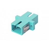 Оптический адаптер OM3, симплекс SC, с фланцами, бирюзовый Eurolan (36A-30-SC-02AQ)