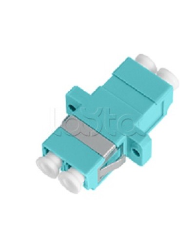 Адаптер NIKOMAX волоконно-оптический, соединительный, многомодовый, стандарта OM3, LC/UPC-LC/UPC, двойной, пластиковый, без шторки, с фланцами, аква, уп-ка 2шт. NIKOMAX (NMF-OA2M3-FN-LCU-LCU-AQ-2) в Пятигорске Проходные адаптеры и розетки оптические Pint