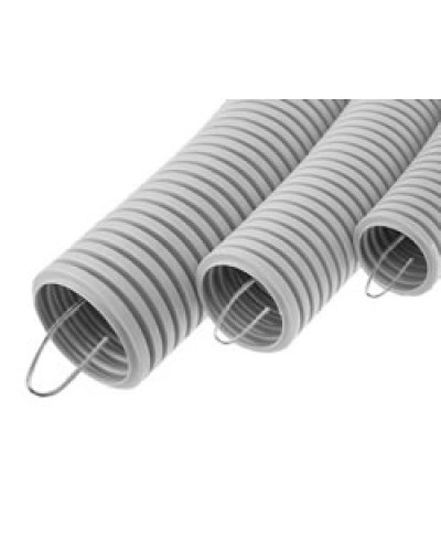 Труба гофрированная ПВХ легкая, с зондом диам. 20 мм (100м), огнестойкость Е15-Е90 Экопласт 10120-Е90 в Пятигорске Труба гофрированная Pintop.ru