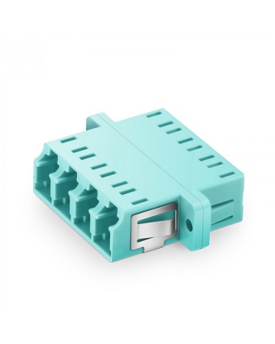 Оптический адаптер OM3, квадро LC, с фланцами, бирюзовый Eurolan (36A-30-4L-02AQ) в Пятигорске Проходные адаптеры и розетки оптические Pintop.ru
