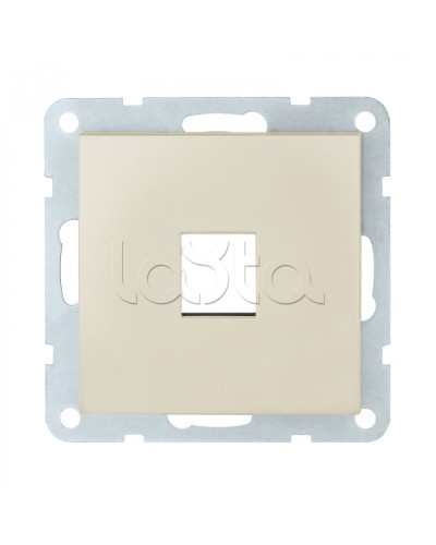 Накладка с суппортом розетки комп. и телеф. на 1 вход (бежевый матовый) БЕЗ механизма LK80 Экопласт (846102-0) в Пятигорске Розетки компьютерные и телефонные Pintop.ru