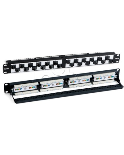 Патч-панель 19, 1U, с угловыми портами, 24 порта RJ-45, категория 6 Hyperline PP2A-19-24S-8P8C-C6-110 в Пятигорске Патч панель Pintop.ru