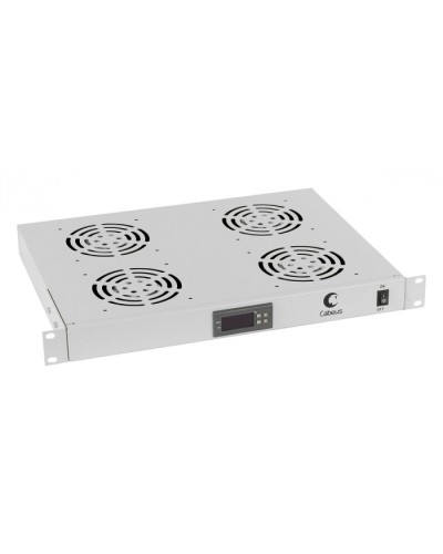 Панель вентиляционная с 4 вентиляторами с цифровым термодатчиком Cabeus JG03t в Пятигорске Вентиляторные модули Pintop.ru