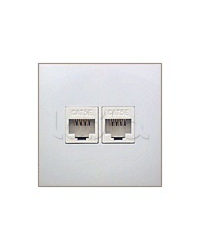 Накладка с суппортом розетки компьютерной и телефонной на 2 входа БЕЗ разъема LK60 Экопласт (866204-0) в Пятигорске Аксессуары для кабель-канала Pintop.ru