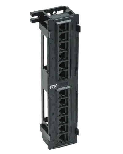 ITK Настенная патч-панель кат.5Е UTP, 12 портов (IDC Dual) (PP12-C5EU-D05) в Пятигорске Патч панель Pintop.ru