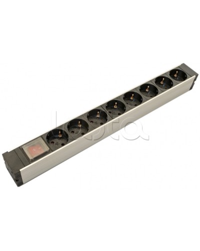 Блок розеток для 19 шкафов, горизонтальный Hyperline (SHZ19-8SH-S-IEC) в Пятигорске Блоки розеток Pintop.ru