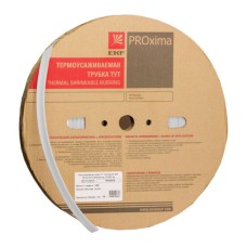 Термоусаживаемая трубка ТУТ нг 12/6 белая рулон EKF PROxima (tut-12-w)