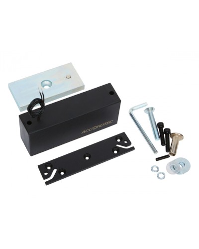 Электромагнитный влагозащищенный замок AccordTec ML-300П с планкой, цвет черный в Пятигорске Электромагнитные замки Pintop.ru