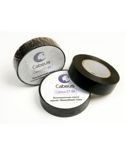 Лента изоляционная (черная) Cabeus ET-BK в Пятигорске Аксессуары для кабель-канала Pintop.ru