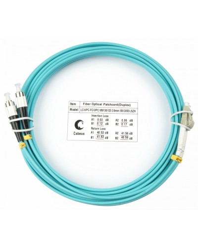 Шнур оптический duplex LC-FC 50/125 mm OM3 20м LSZH Cabeus FOP-50-LC-FC-20m в Пятигорске Патч-корды и пигтейлы Pintop.ru