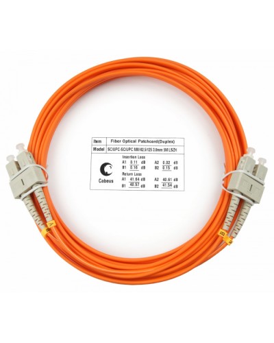 Шнур оптический duplex SC-SC 62,5/125 mm 5м LSZH Cabeus FOP-62-SC-SC-5m в Пятигорске Патч-корды оптические Pintop.ru