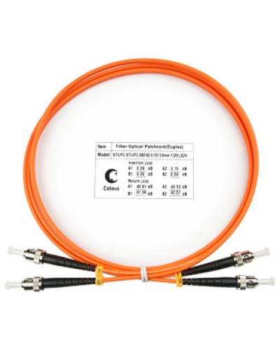 Шнур оптический duplex ST-ST 62,5/125 mm 1,5м LSZH Cabeus FOP-62-ST-ST-1,5m в Пятигорске Патч-корды оптические Pintop.ru