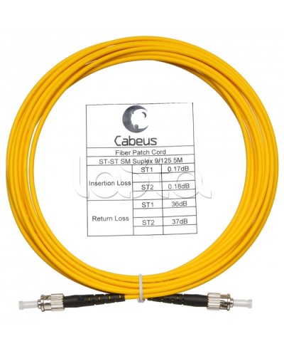 Шнур оптический simplex ST-ST 9/125 sm 15м LSZH Cabeus FOP(s)-9-ST-ST-15m в Пятигорске Патч-корды оптические Pintop.ru