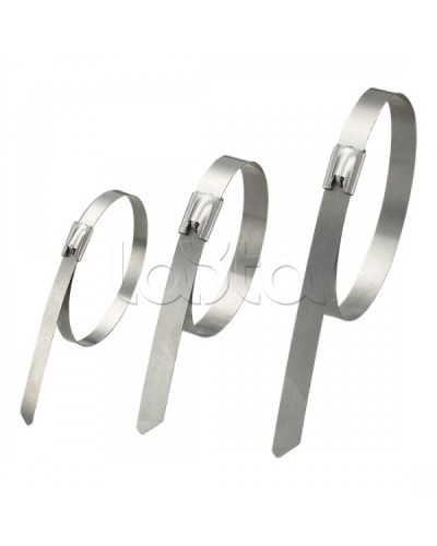 Стяжка неразъемная стальная, коррозионно-стойкая (нержавеющая сталь 304L), 300x4.6x0.3мм, (100 шт) в Пятигорске Стяжки-хомуты Pintop.ru