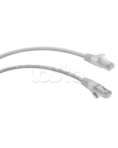 Патч-корд FTP, категория 5e, 5 м, экранированный, серый Cabeus PC-FTP-RJ45-Cat.5e-5m в Пятигорске Патчкорды (медные) Pintop.ru