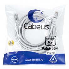 Патч-корд медный F/UTP категория 5е (20м) LSZH (серый) Cabeus (PC-FTP-RJ45-Cat.5e-20m-LSZH)