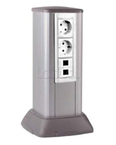 Миниколонна алюминиевая, 0.35м, цвет белый DKC 19532 в Пятигорске Аксессуары для стоек и шкафов Pintop.ru