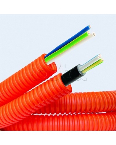 Электротруба ПНД гибкая гофр. д.16мм, цвет оранжевый, с кабелем ВВГнг(А)-LS 3х1,5мм² РЭК ГОСТ+, 100м DKC 7L916100 в Пятигорске Труба гофрированная Pintop.ru